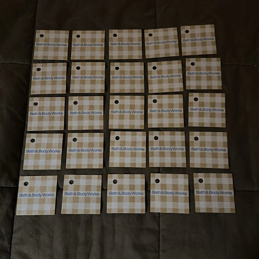 Bath & Body Works Small Cardboard Gingham Gift Tags